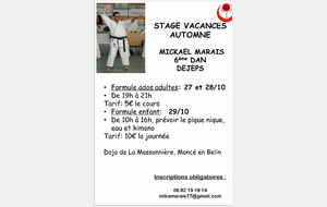 Stage Mickaël Marais - 6e Dan