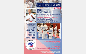 Stage Expert fédéral avec Janick Poupée, 8e dan Shito Ryu