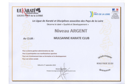 Le club obtient le Label Argent de la Ligue