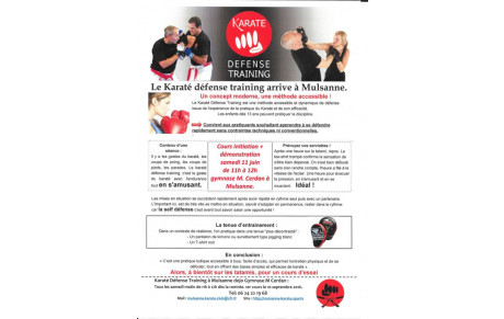 Nouvelle activité : le Karaté Défense Training